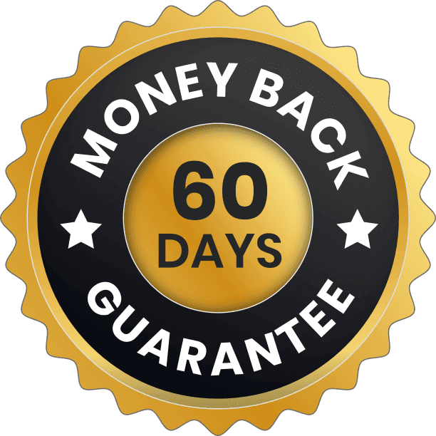 FlashBurn 100% 60 Days Money Back Guarantee Gold Badge
